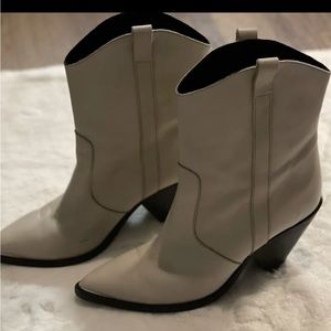 Toral LEATHER COWBOY BOOTS (From Spain) - Size 41 Womens-Color-Ivory(RARE BOOTS)